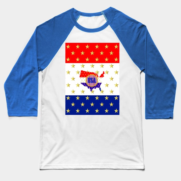 AMERICAN Stars And Stripes For The Fourth Of July Baseball T-Shirt by SartorisArt1